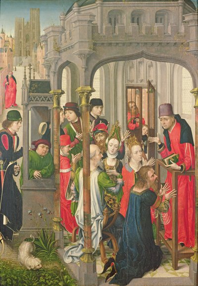 Pastorale onderwijzing, ca. 1470 door Master of the View of St. Gudule